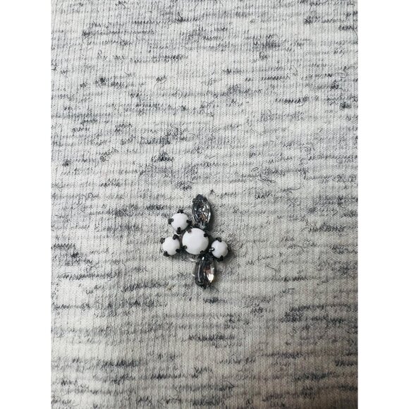 Democracy Womens Embellished Top Size M Gray Cotton/Polyester/Rayon Blend 3/4 Sl - Picture 5 of 5